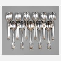 Elf Mokkalöffel Silber111