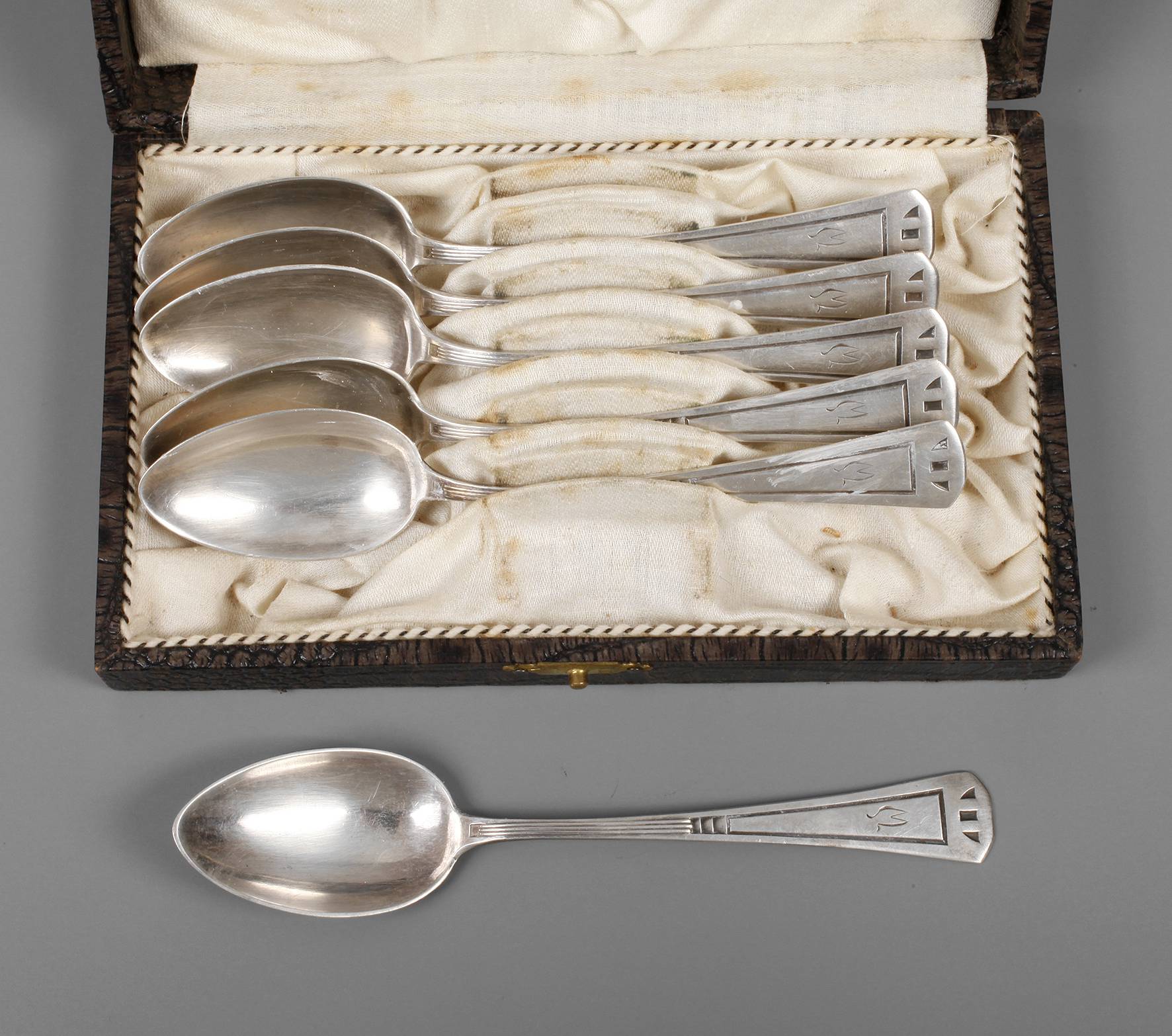 Sechs Kaffeelöffel Silber