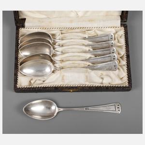 Sechs Kaffeelöffel Silber