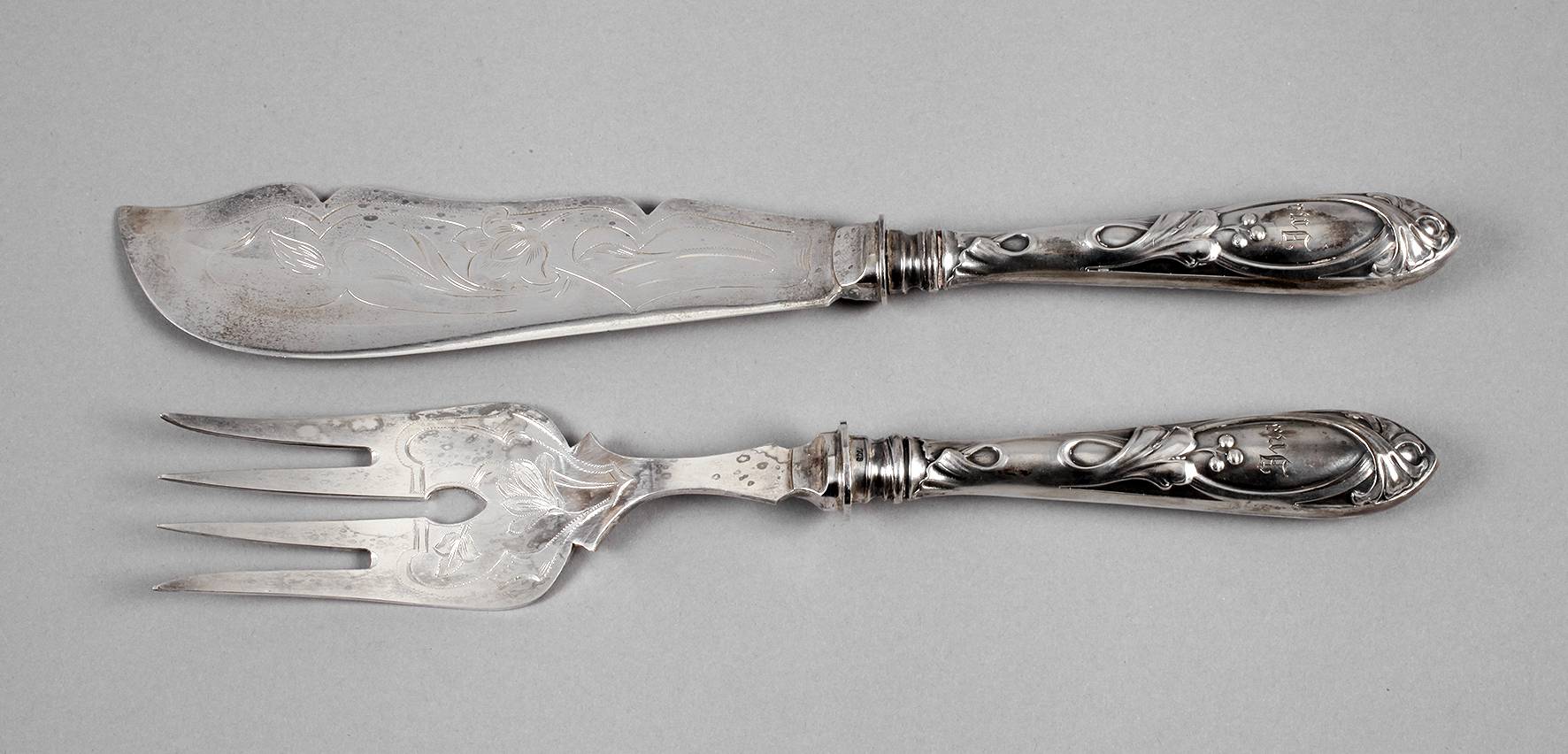 Silber Fischvorlegebesteck Jugendstil