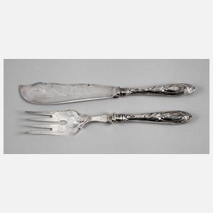 Silber Fischvorlegebesteck Jugendstil