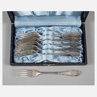 Sechs Kuchengabeln WMF Geislingen111