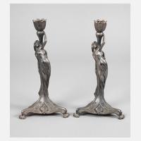 Imperialzinn Paar figürliche Kerzenleuchter111