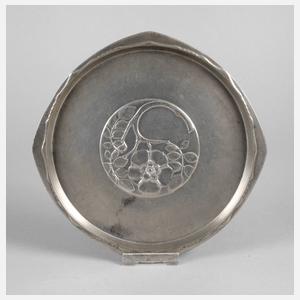 Kayserzinn Tablett mit Blüte