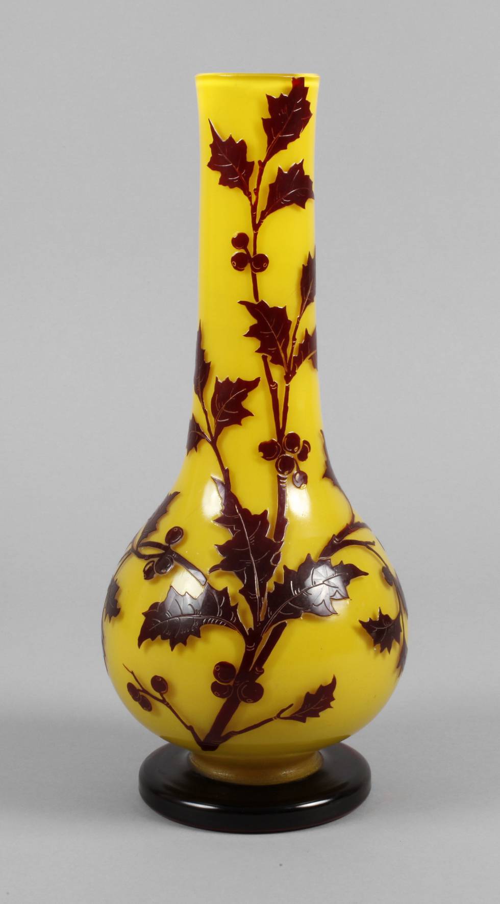 Fritz Heckert Ätzglasvase Disteldekor