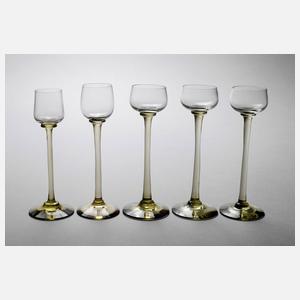 Fünf Likörgläser Johann Vincenz Cissarz