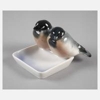 Rörstrand Spatzenpaar auf Schale111