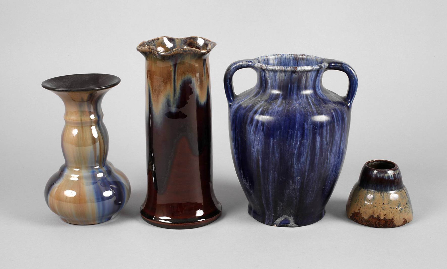 Bürgel vier Laufglasurvasen