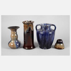 Bürgel vier Laufglasurvasen