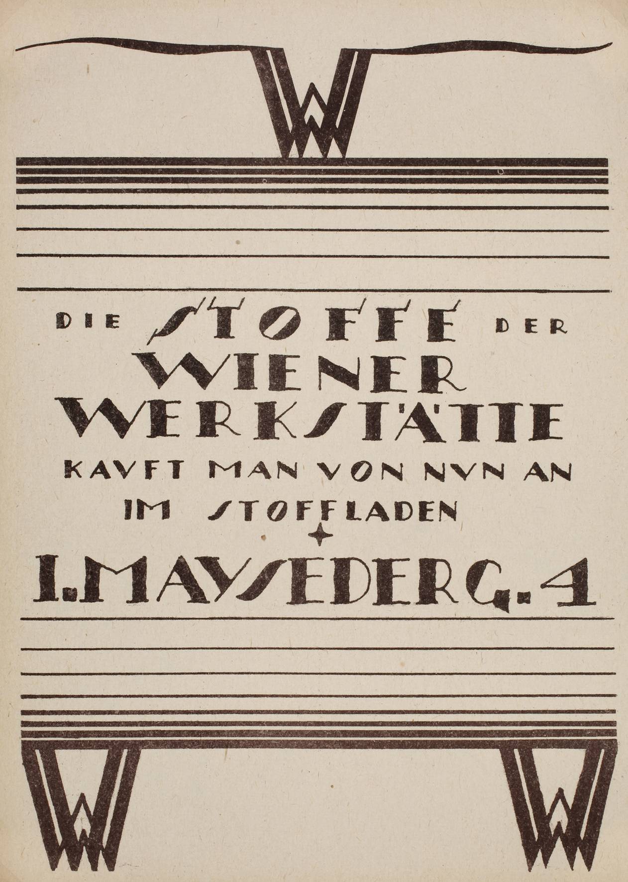 Seltenes Werbeblatt Wiener Werkstätte