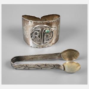 Zuckerzange und Serviettenring Richter von Berchem