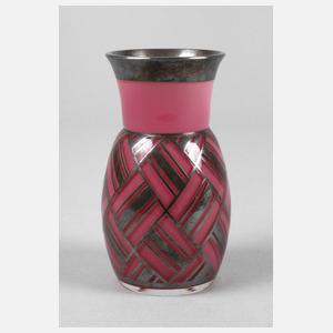 Art déco-Vase mit Silberoverlay