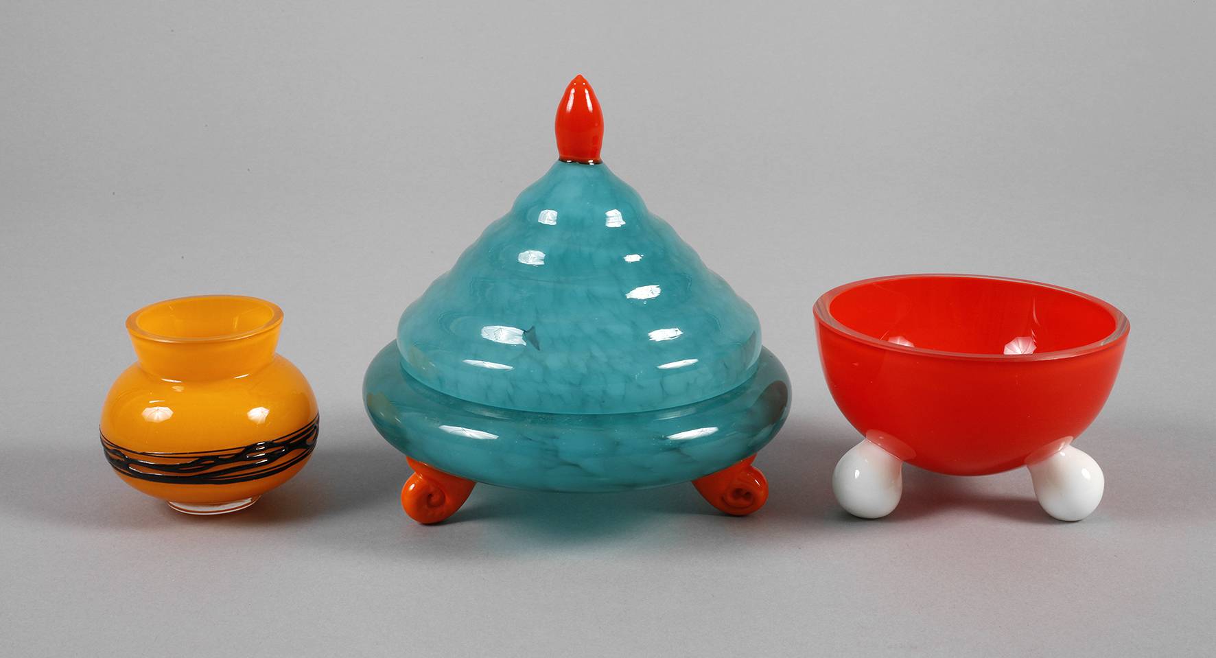 Loetz Wwe. drei Teile aus der ”Tangoserie”