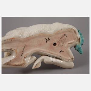 Goldscheider Wien liegendes Fohlen