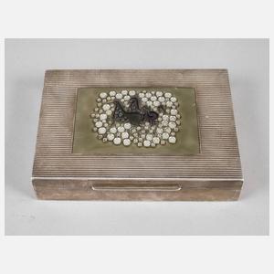 Silber Zigarrenschatulle mit Pferdemotiv