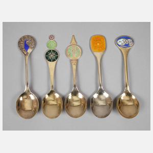 Fünf Silberlöffel Robbe & Berking