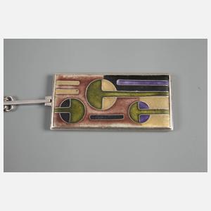 Langes Collier mit Emaileinlage