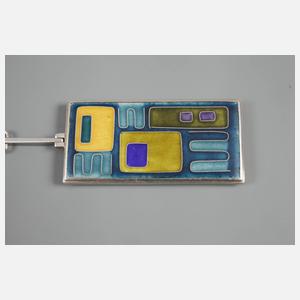 Langes Collier mit Emaileinlage