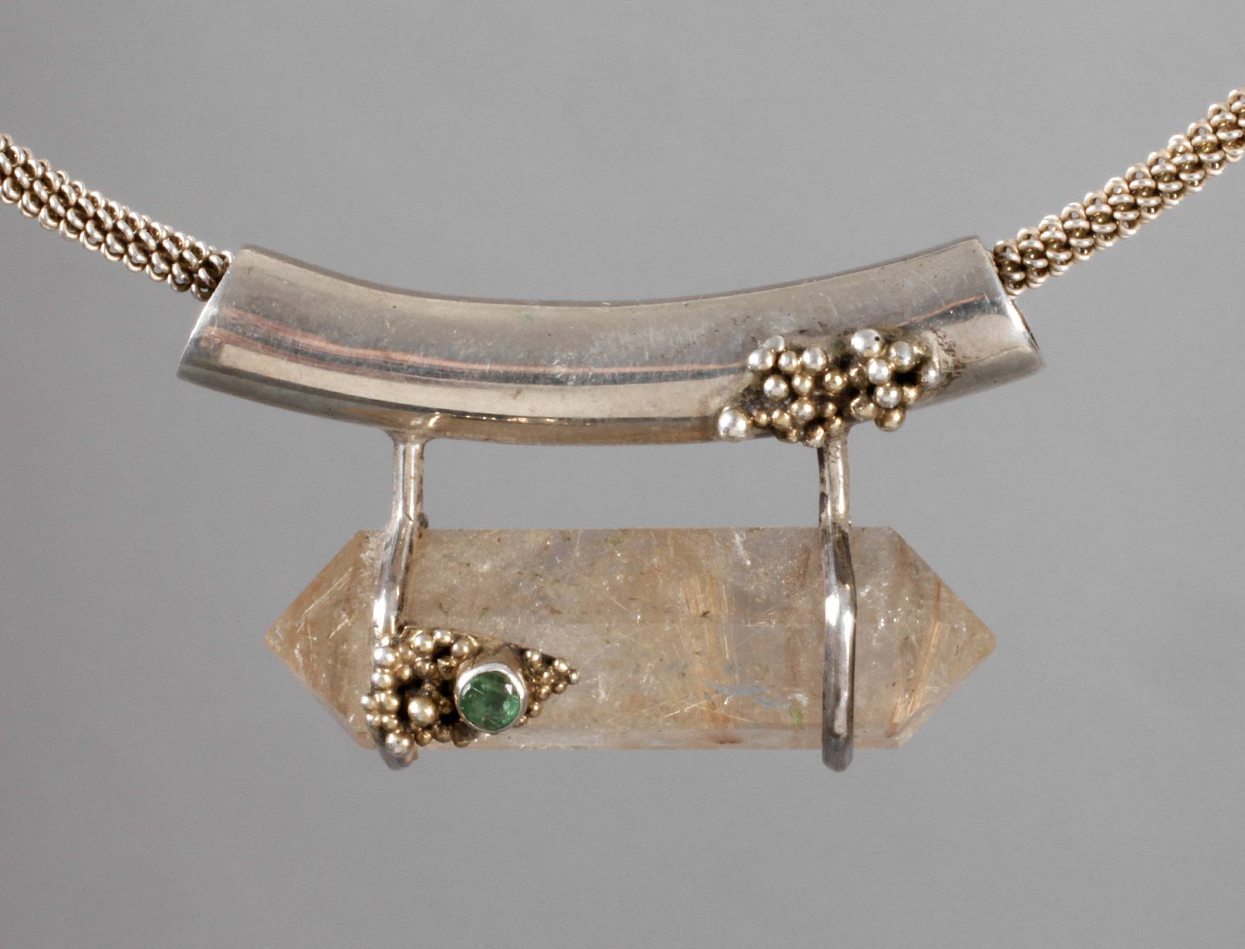 Silbercollier mit Rutilquarz