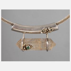Silbercollier mit Rutilquarz