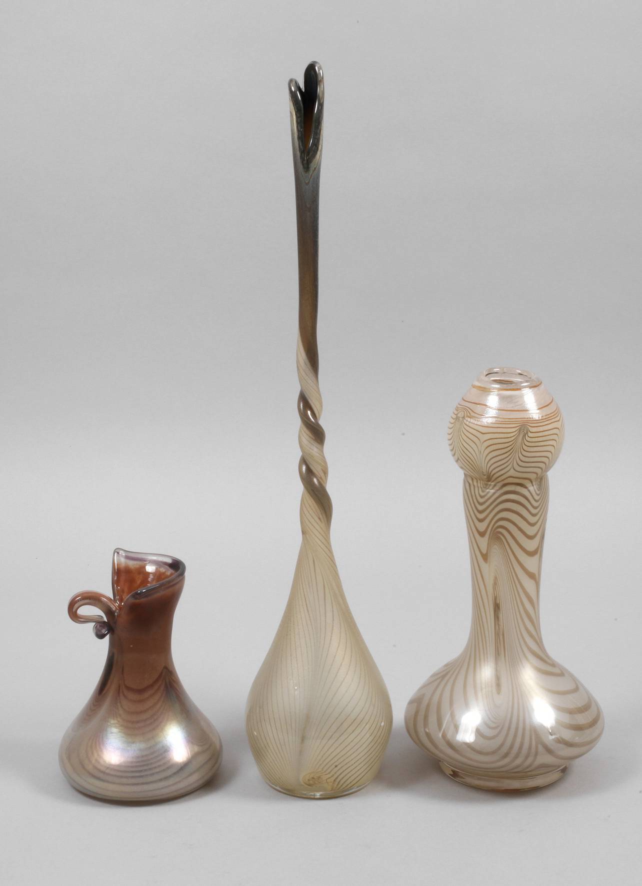 Erwin Eisch drei Vasen Studioglas