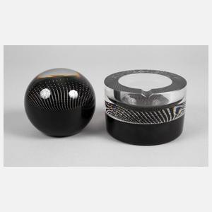 Großer Paperweight und Aschenschale