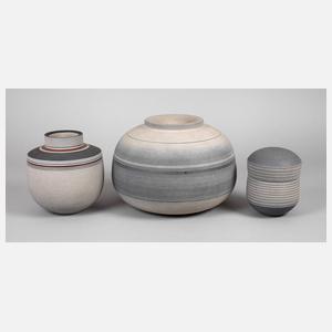 Detlef Kunen drei Teile moderne Keramik