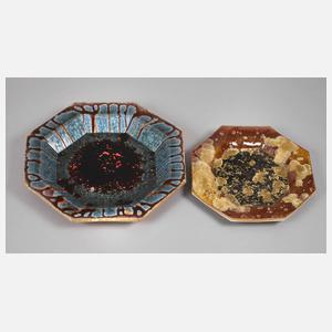 Zwei Schalen Kristallglasur