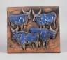 Karlsruhe Keramikwandplatte mit Stieren