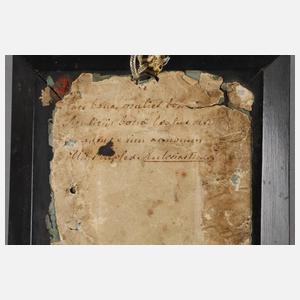 Kleines Biedermeierportrait Dame im blauen Kleid