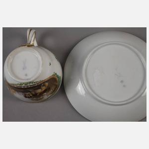 Meissen Tasse mit Tierdarstellungen