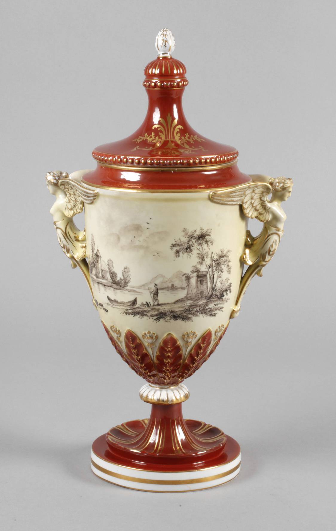 Potschappel Dresden Deckelamphore