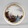 Meissen Wandteller mit Kauffartheiszene