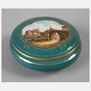 Meissen Deckeldose Ansicht Lommatzscher Tor