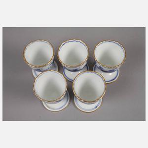Meissen fünf Eierbecher Zwiebelmuster