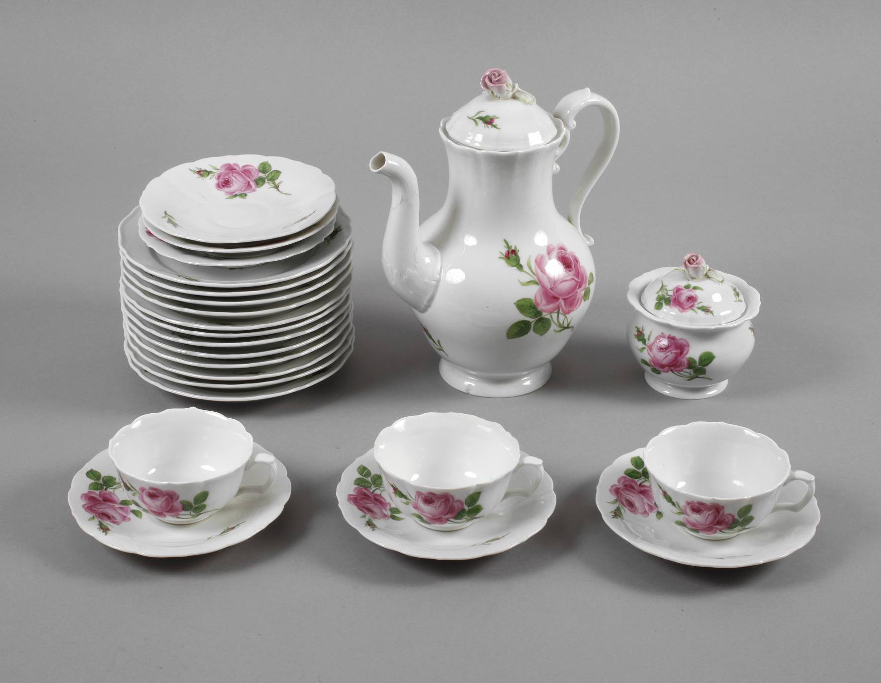 Meissen Kaffeeservice Rote Rose