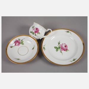 Meissen zwei Gedecke Rote Rose