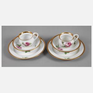 Meissen zwei Gedecke Rote Rose