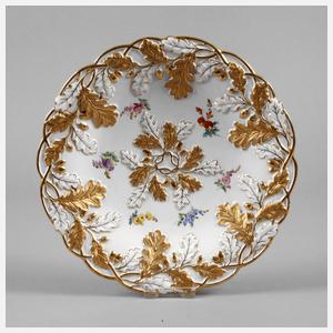 Meissen Prunkteller ”Eichenlaub”