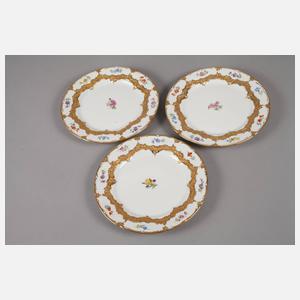 Meissen sechs Prunkteller B-Form