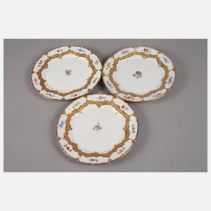 Meissen sechs Prunkteller B-Form
