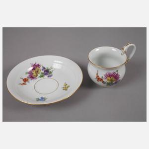 Meissen sechs Tassen mit Untertassen