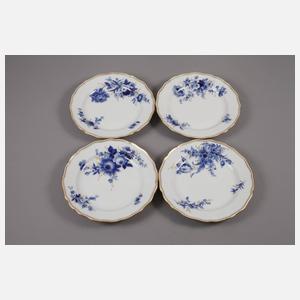 Meissen zehn Speiseteller ”Blaue Blume mit Goldgräsern”