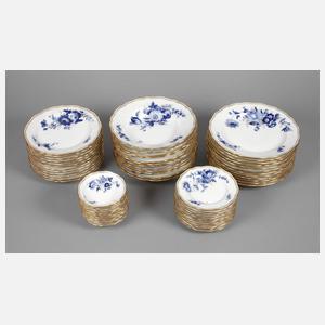 Meissen Speiseservice ”Blaue Blume mit Goldgräsern”