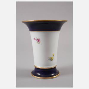 Meissen Trichtervase Kobaltrand