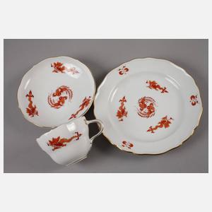 Meissen Gedeck roter Drache
