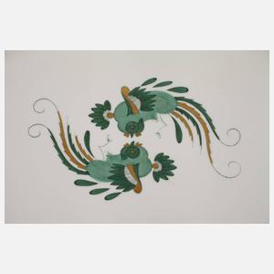 Meissen große Fleischvorlegeplatte grüner Drache