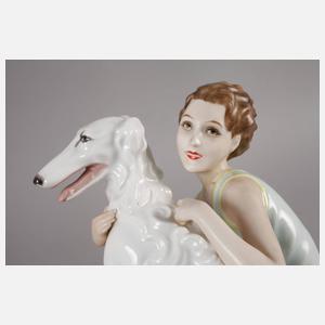 Schlaggenwald Dame mit Barsoi