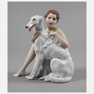 Schlaggenwald Dame mit Barsoi