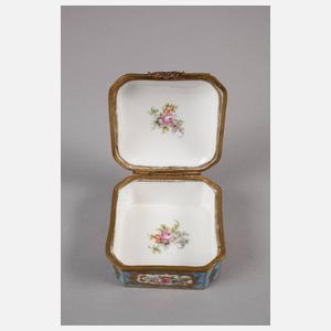 Sevres Deckeldose mit Bronzemontierung